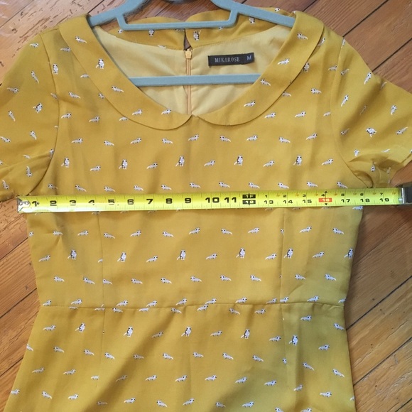 Mustard Raccoon Print Dress - Picture 4 of 8